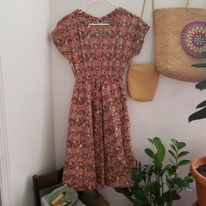 Vintage cotton floral midi dress